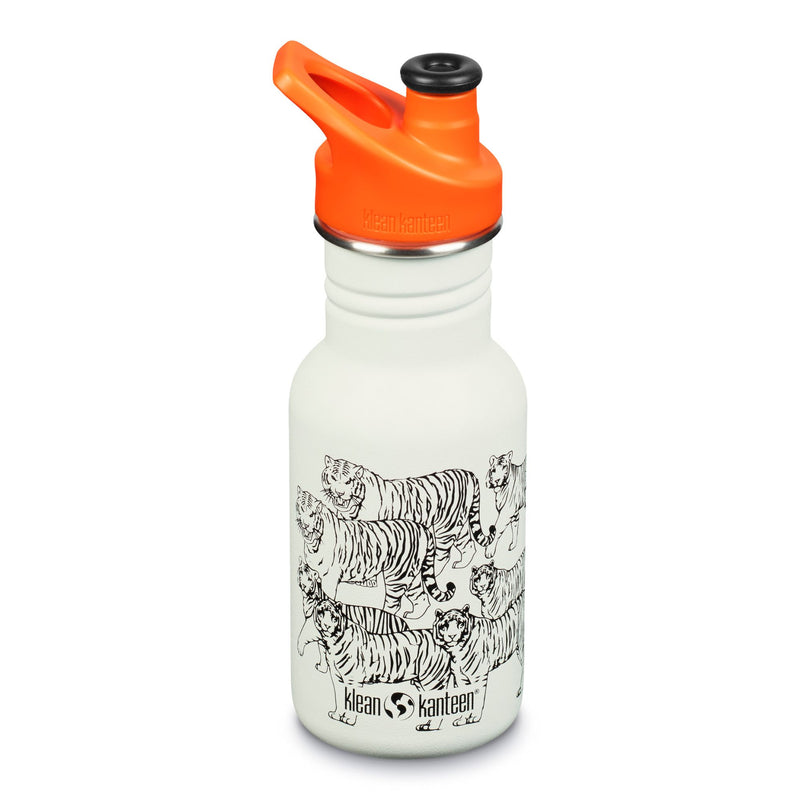 Botella Classic infantil Klean Kanteen con tapa Sport 12oz (355ml) Blanco