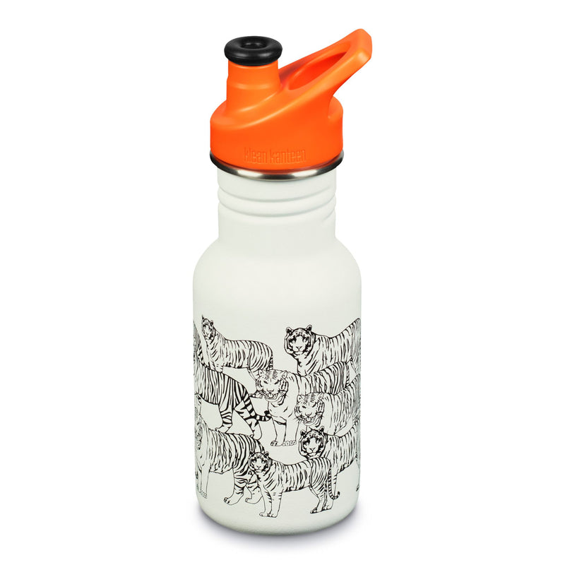 Botella Classic infantil Klean Kanteen con tapa Sport 12oz (355ml) Blanco