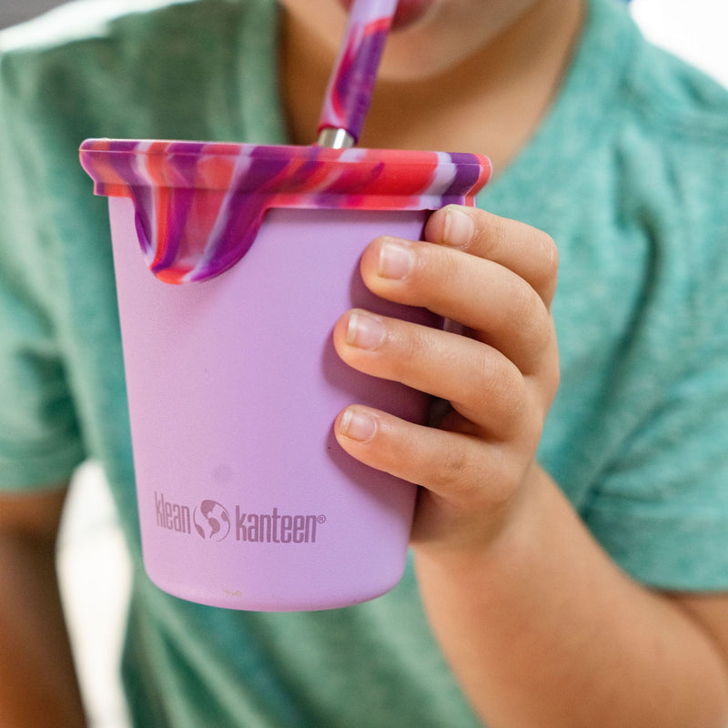 Tapa infantil Sippy Klean Kanteen con pajitas para vaso Rosa