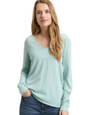 Jersey de mujer con cuello pico y manga larga