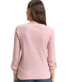 Camiseta de mujer de manga larga con cuello panadero