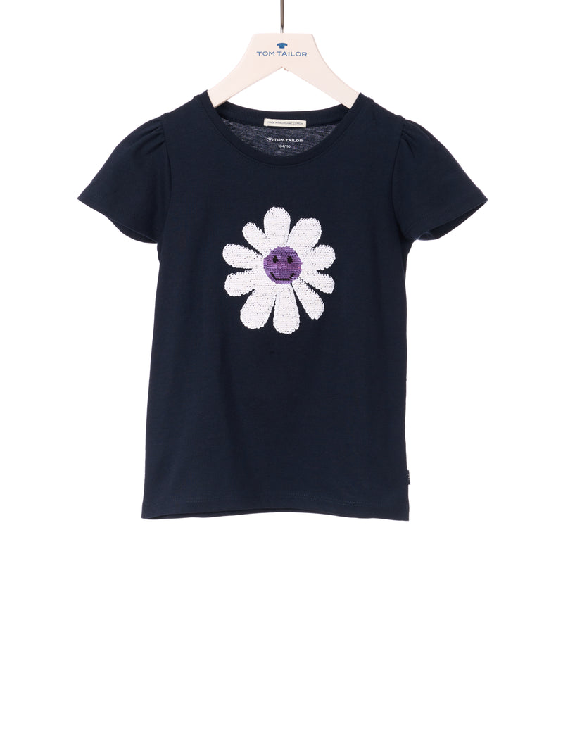 Girl's T-shirt with ruffle sleeves