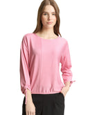 Camiseta de mujer con cuello redondo y manga tres cuartos