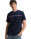 Camiseta de hombre de manga corta con dibujo frontal y cuello redondo
