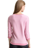 Sudadera de mujer de manga langa con cuello redondo diseño de rayas