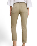 Pantalón recto de mujer con cintura elástica y bolsillos