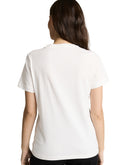 Camiseta de manga corta de mujer con cuello redondo y logo central