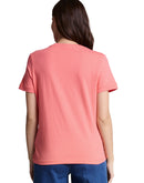 Camiseta de manga corta de mujer con cuello redondo y logo central