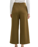 Pantalón ancho de mujer de tiro medio y diseño liso