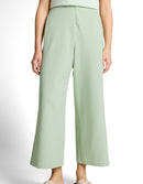 Pantalón ancho de mujer de tiro medio y diseño liso
