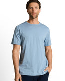 Camiseta de manga corta de hombre con cuello redondo y diseño liso