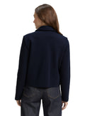 Chaqueta de manga larga de mujer con cremallera, cuello clásico y diseño liso