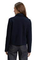 Chaqueta de manga larga de mujer con cremallera, cuello clásico y diseño liso