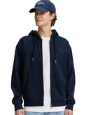 Sudadera de hombre de manga larga con capucha, cremallera, bolsillos delanteros y diseño liso