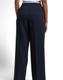 Pantalón ancho de mujer con cintura alta y diseño liso