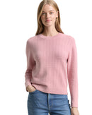 Jersey de mujer de manga larga con cuello redondo y estampado liso