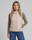 Chaleco acolchado de mujer diseño liso con capucha y cremallera