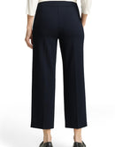 Pantalón ancho de mujer largo tobillero, con corte recto de cintura media y estampado liso