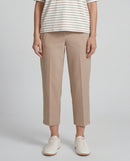Pantalón ancho de mujer largo tobillero, con corte recto de cintura media y diseño liso
