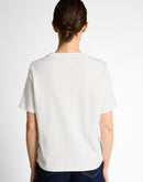 Camiseta de manga corta de mujer con cuello redondo y microestampado