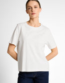 Camiseta de manga corta de mujer con cuello redondo y microestampado