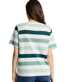 Camiseta de manga corta de mujer con estampado de rayas