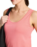 Camiseta de tirantes de mujer con cuello redondo y diseño liso