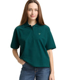 Polo de manga corta de mujer con cuello de clásico y estampado liso