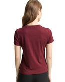 Camiseta de manga corta de mujer con cuello redondo y logo central