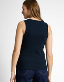 Camiseta de tirantes de mujer con cuello redondo y diseño liso