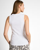 Camiseta de tirantes de mujer con cuello redondo y diseño liso