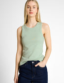 Camiseta de tirantes de mujer con cuello redondo y diseño liso