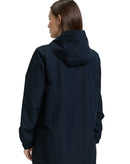 Chaqueta con cremallera de mujer con capucha integrada ajustable, cuello alto, estampado liso  y manga larga