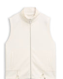 Sudadera de mujer sin mangas con cremallera , cuello perkins, de diseño liso
