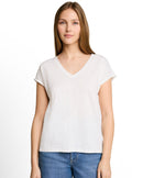 Camiseta de mujer con cuello pico y manga corta