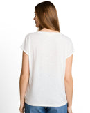 Camiseta de mujer con cuello pico y manga corta