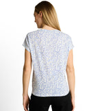 Camiseta de mujer con manga corta, cuello redondo y estampado