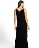 Vestido largo con cuello halter y sin mangas