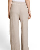 Pantalón ancho de mujer con cintura elástica, cordón ajustable y bolsillos laterales