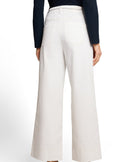 Pantalón ancho de mujer con cintura elástica, cordón ajustable y bolsillos laterales