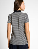 Polo de mujer de manga corta con cuello clásico y diseño de rayas