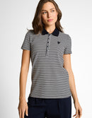 Polo de mujer de manga corta con cuello clásico y diseño de rayas