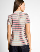 Polo de mujer de manga corta con cuello clásico y diseño de rayas