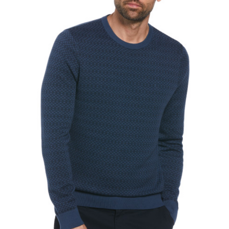 Jersey Ao jacquard check azul marino