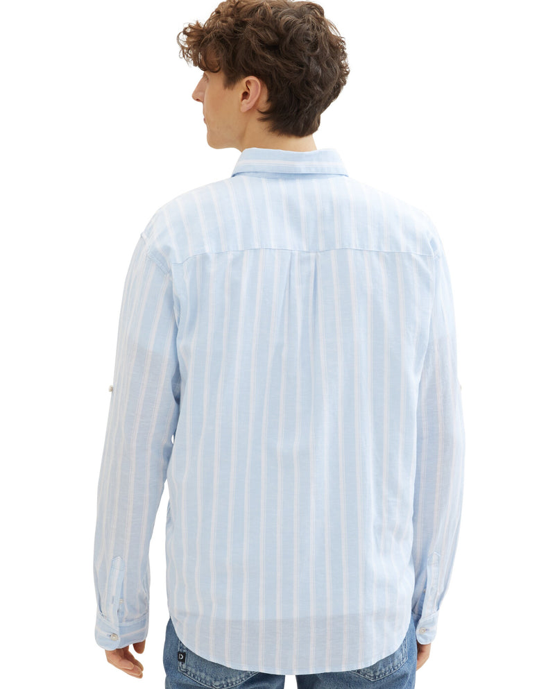 Camisa de hombre con lino de manga larga