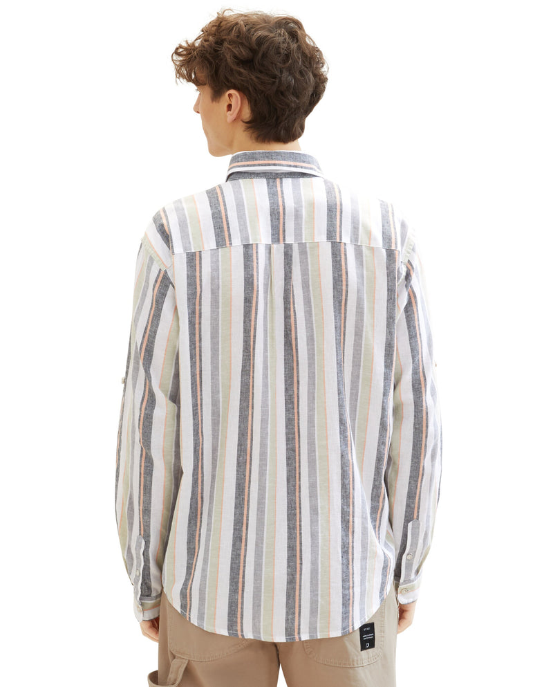 Camisa de hombre con lino de manga larga