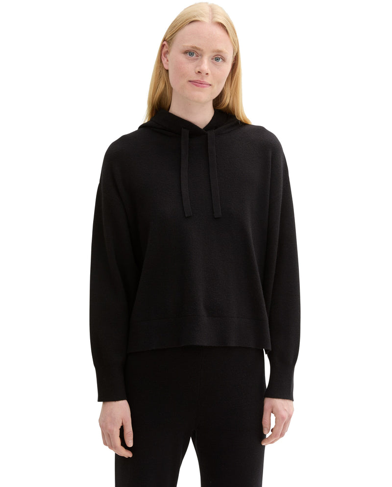 Sudadera de mujer en color lisa, manga larga negro