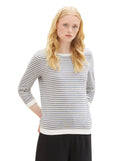 Sudadera de mujer de manga langa con cuello redondo diseño de rayas