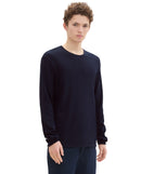 Jersey de hombre con escote redondo liso azul marino