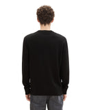 Jersey de hombre con cuello redondo liso negro